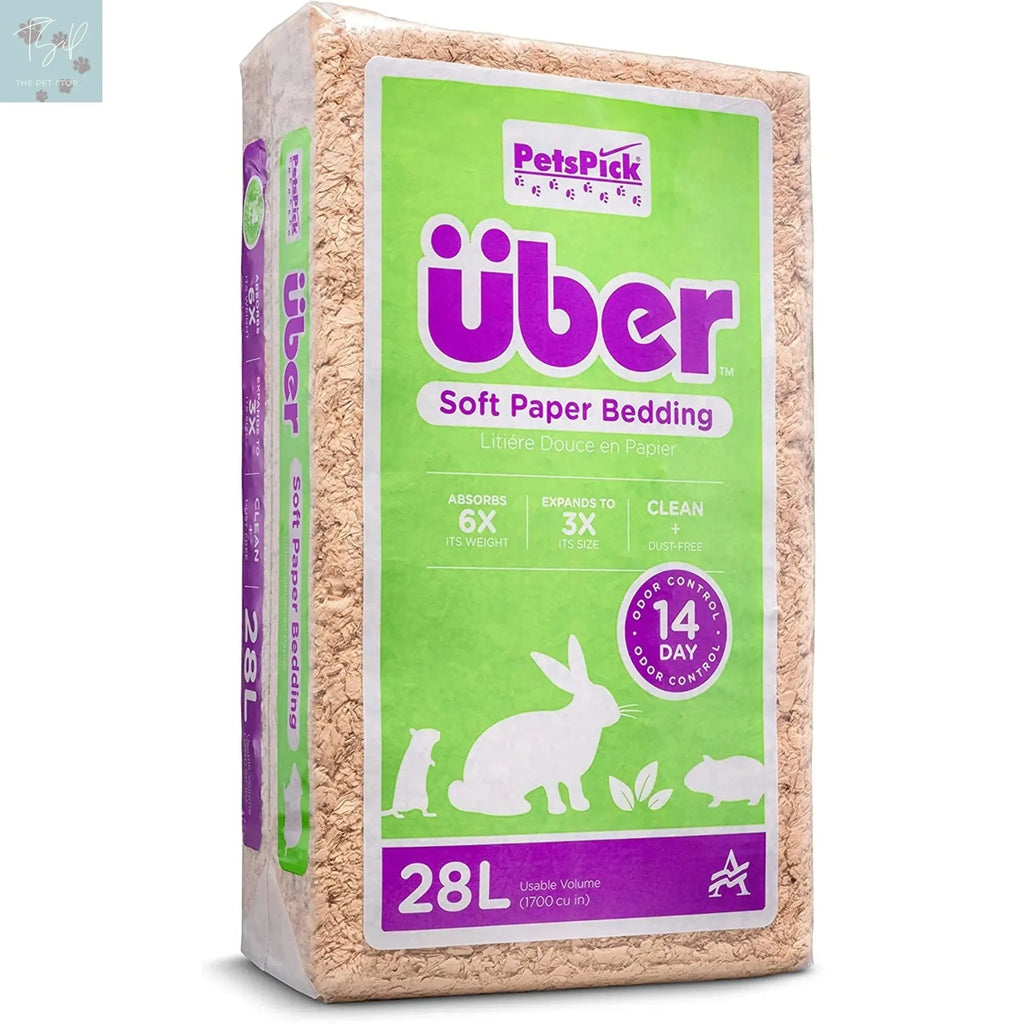 (4 Pack) Pets Pick 28L Natural Uber Pet Bedding for Small Animals American Wood Fibers