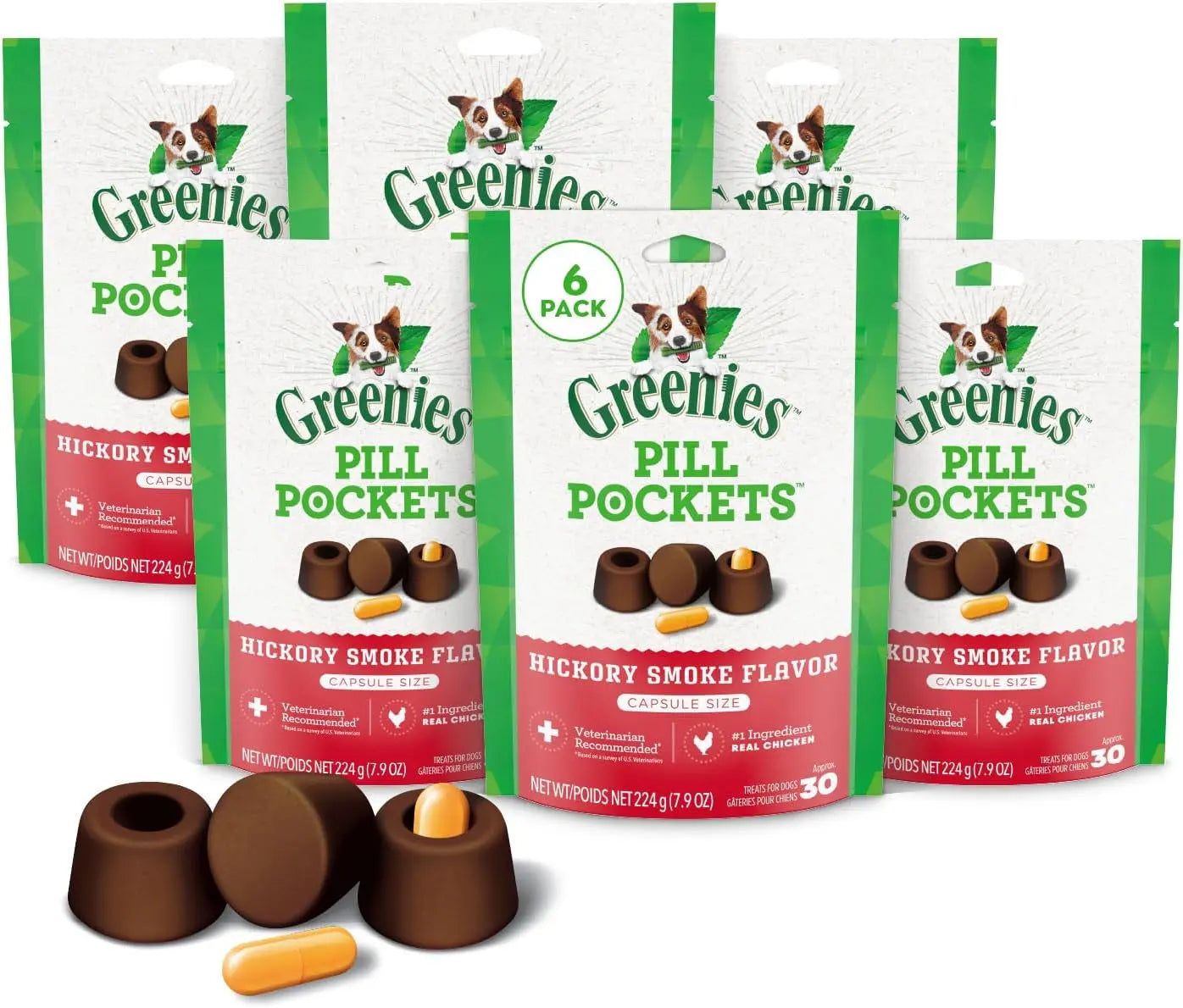 Delicious Greenies Pill Pockets for Dogs - Large Soft Treats with Real Peanut Butter (60 Treats, 15.8 oz) Mars Petcare US