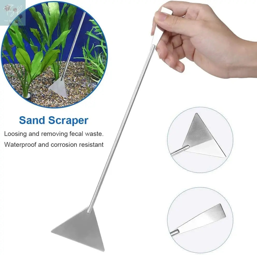 Lukovee 4-in-1 Stainless Steel Aquarium Tool Set: Multi-Functional Tweezers, Scissors, and Spatula for Aquascaping, Plant Care, and Maintenance (Includes Fish Net) Lukovee