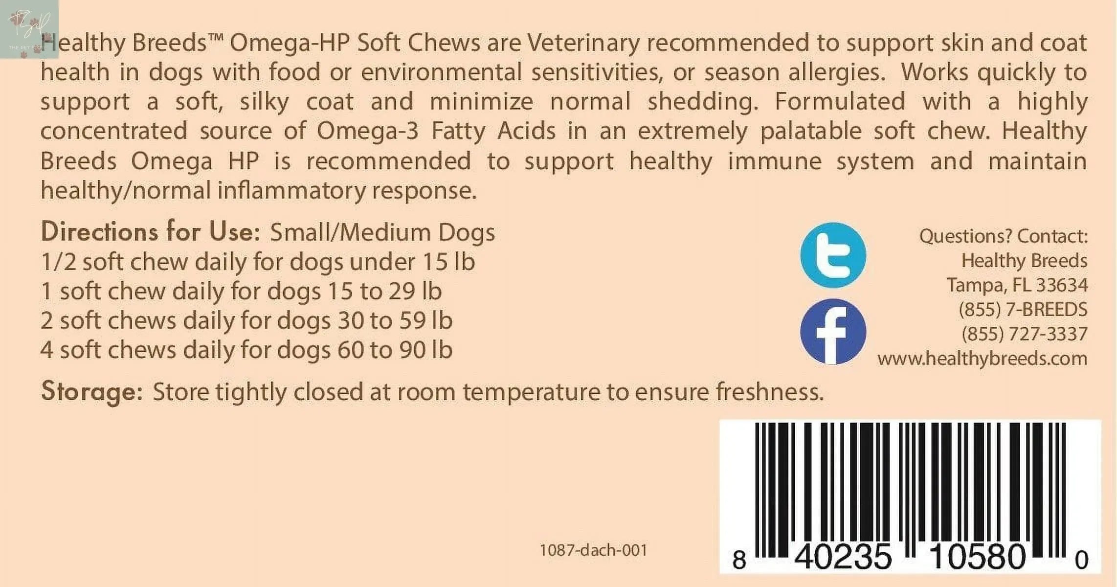 Healthy Breeds Dachshund Omega HP Fatty Acid Soft Chews for Skin and Coat Support Healthy Breeds