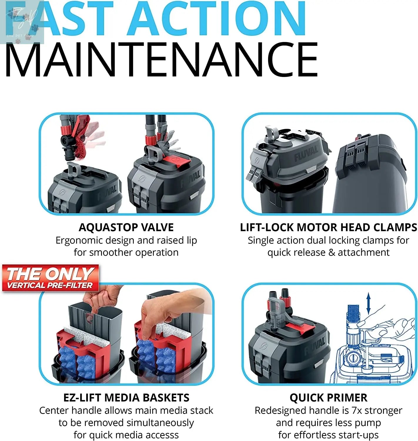 Fluval 407 Performance Canister Filter for Aquariums Up to 100 Gallons 1 month and up