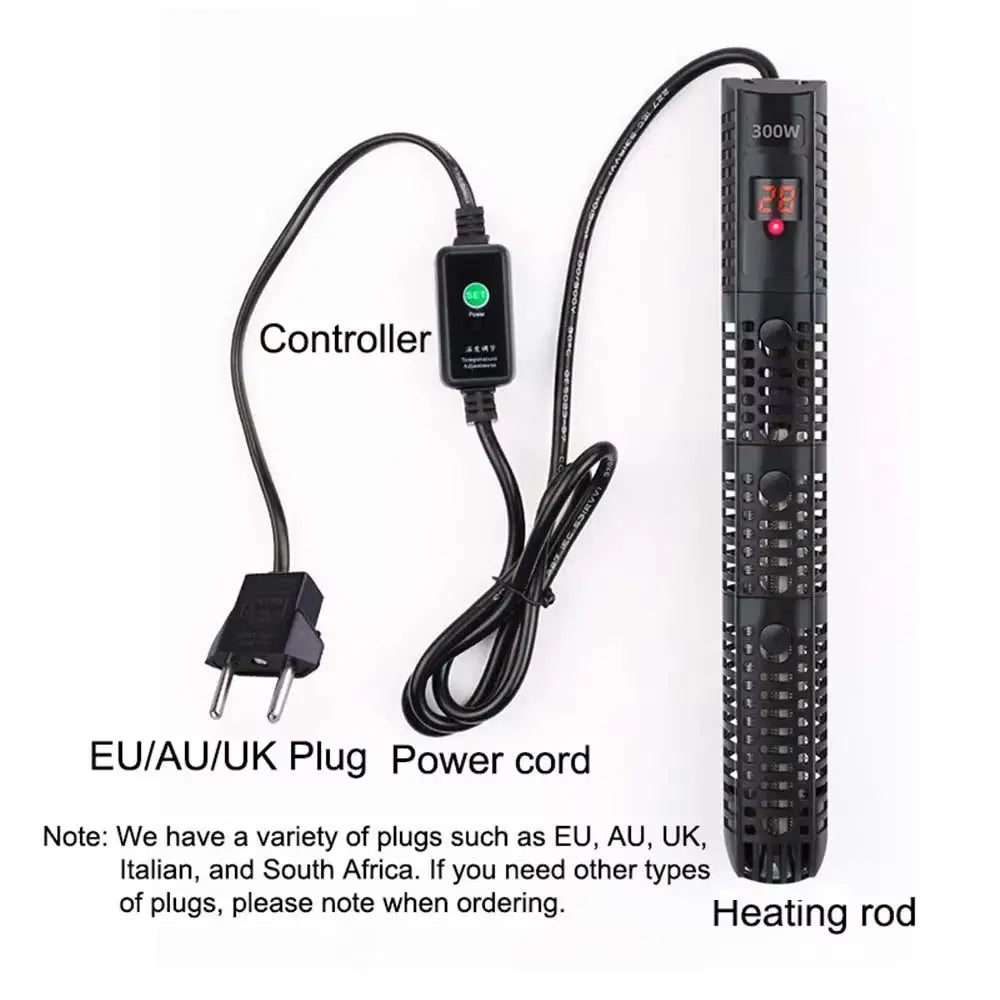 Revolutionary Aquarium Submersible Heater with LCD Display - Effortlessly Adjust Water Temperatures from 50W to 500W for Your Aquatic Paradise Does not apply