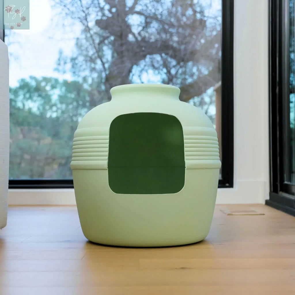 Discreet Litter Box Planter with Hooded Design and Artificial Plant for Pets Does not apply