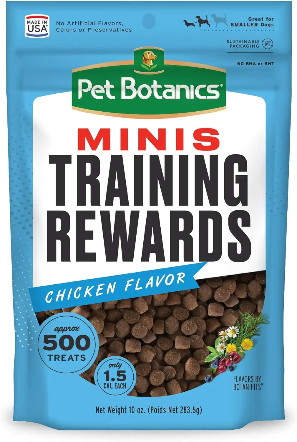 Deliciously Soft & Chewy Training Treats for Dogs - Pet Botanics 10 oz. Mini Chicken Flavor Rewards, Perfect for All Breeds! Pet Botanics