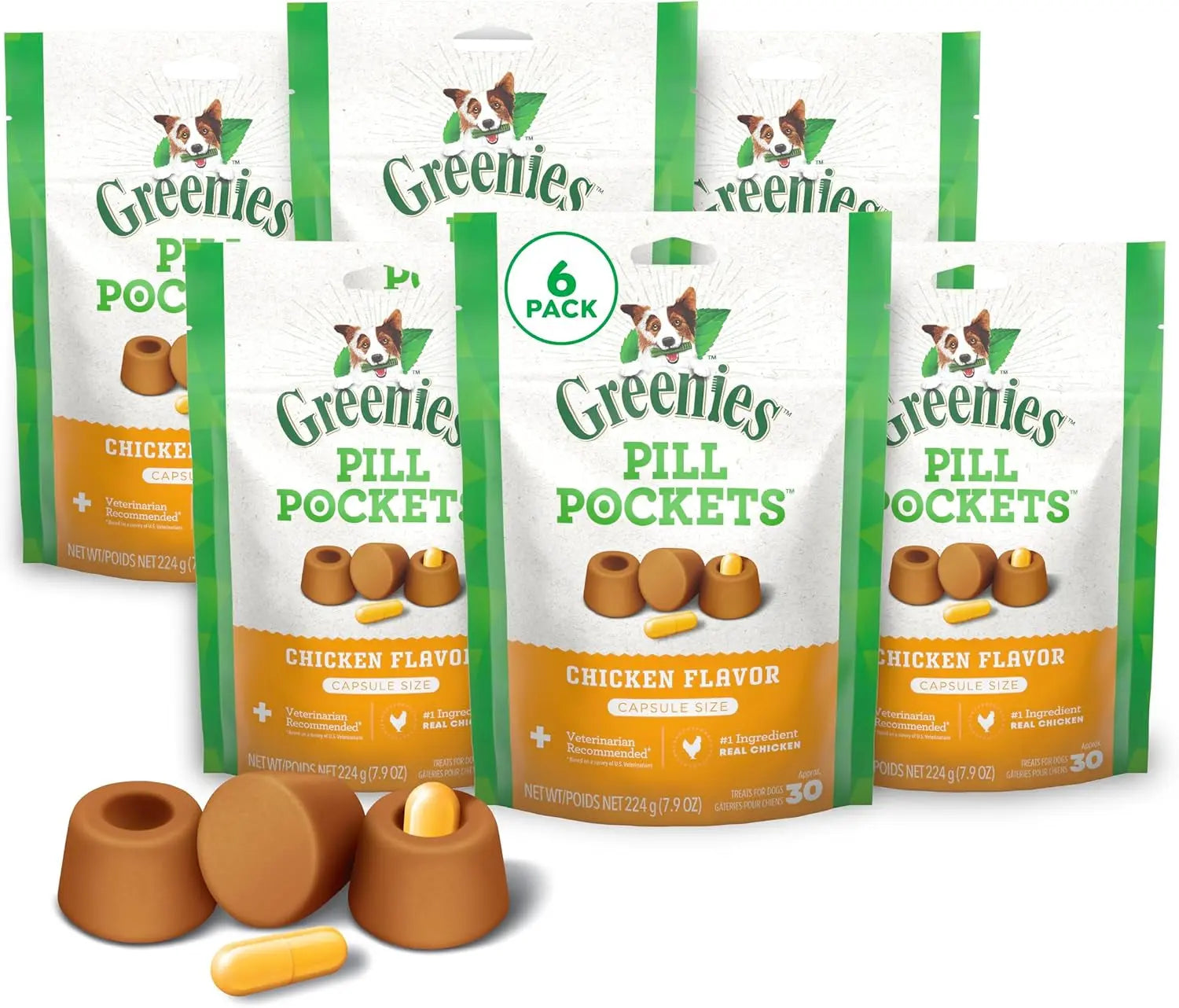 Delicious Greenies Pill Pockets for Dogs - Large Soft Treats with Real Peanut Butter (60 Treats, 15.8 oz) Mars Petcare US