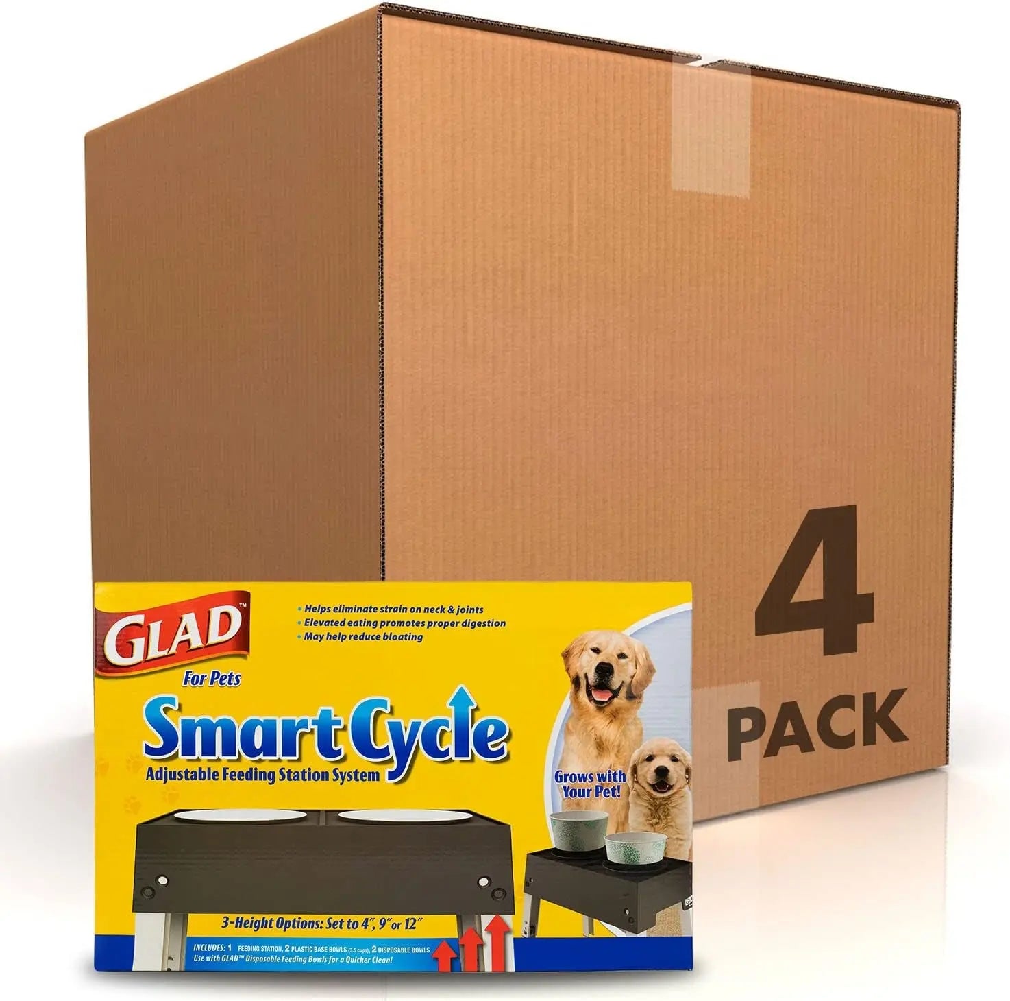 Glad for Pets Disposable Feeding Bowls for Small Dogs - Stylish Gray Pattern, 1.75 Cup Capacity, Perfect for Food and Water (Single Pack) Fetch for Pets