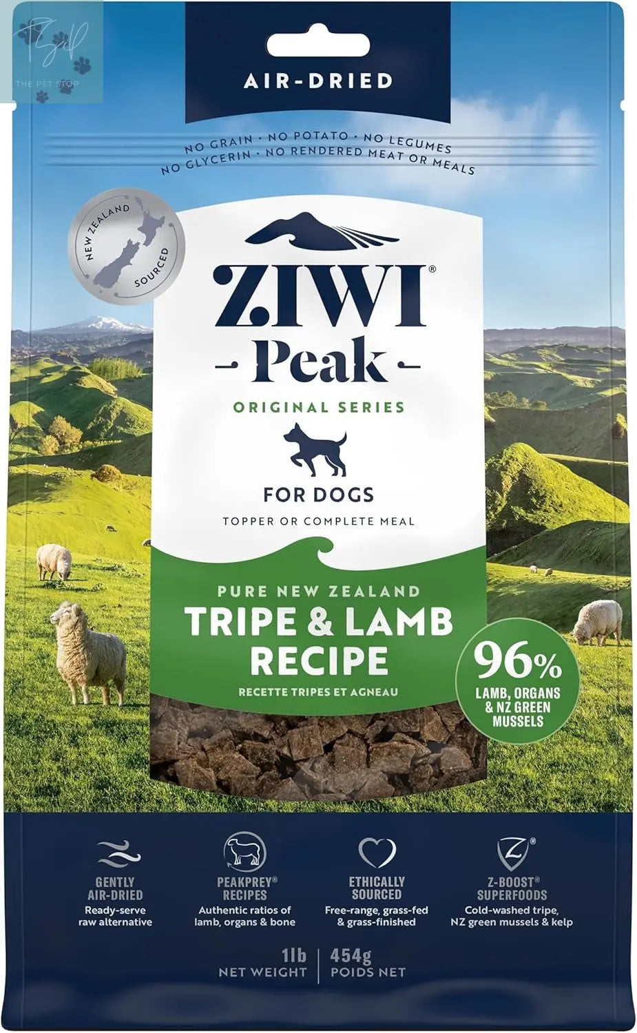 ZIWI Peak Air-Dried Dog Food - Tripe & Lamb Formula, All-Natural, High Protein, Grain-Free, Limited Ingredient with Superfoods (35.2 oz) ZIWI