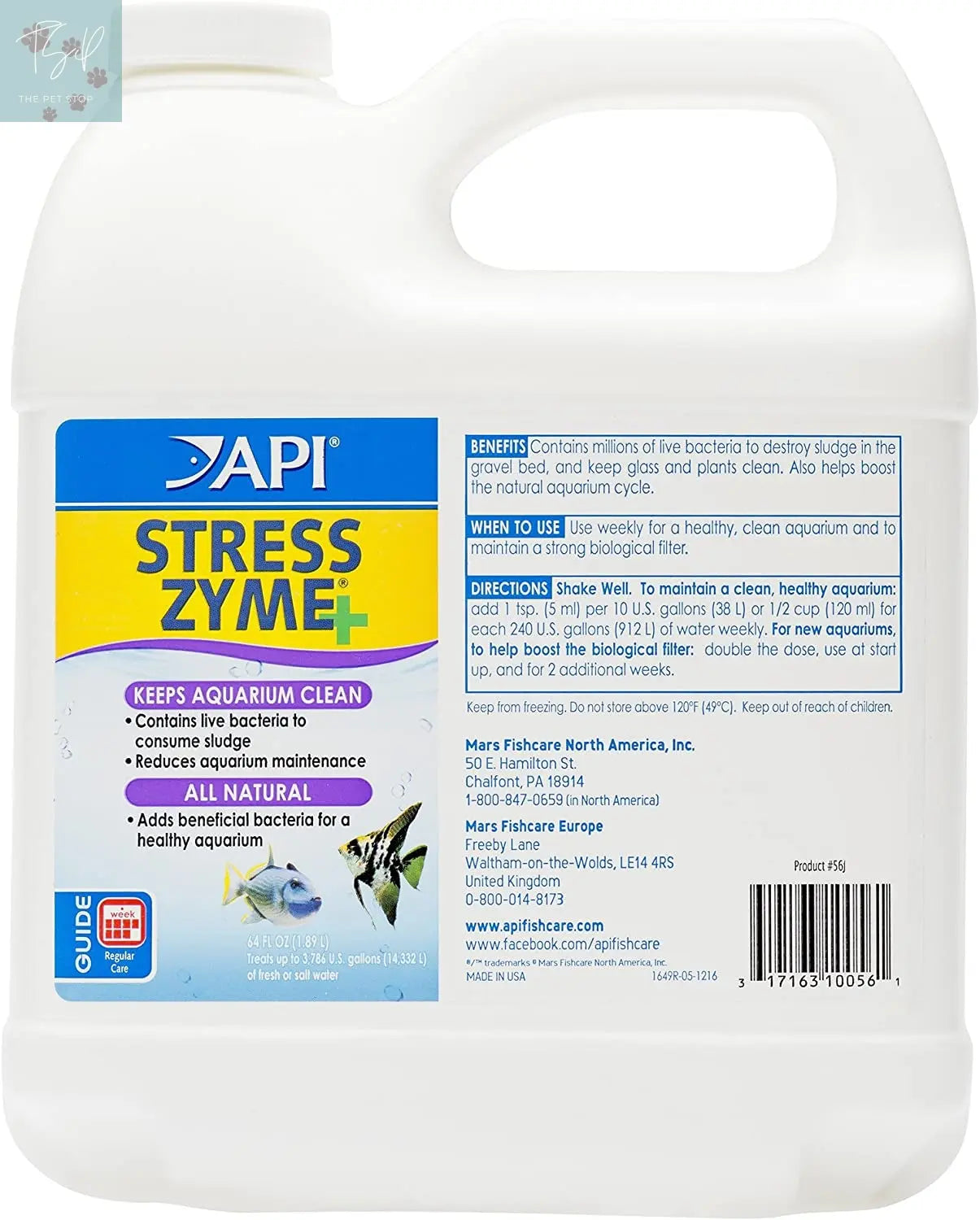 API Stress Zyme Aquarium Cleaning Solution for Freshwater and Saltwater - 16 Ounce Bottle Mars Fishcare