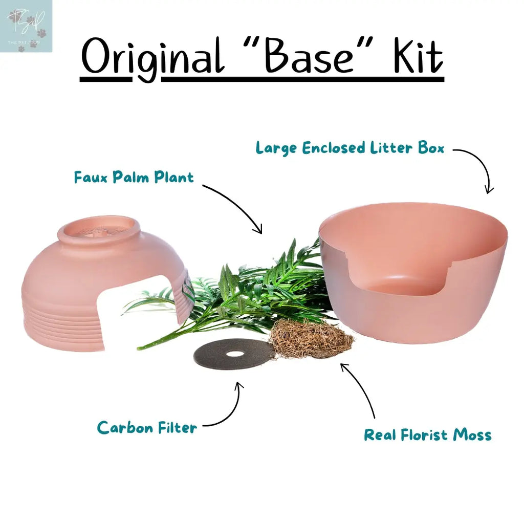 Discreet Litter Box Planter with Hooded Design and Artificial Plant for Pets Does not apply