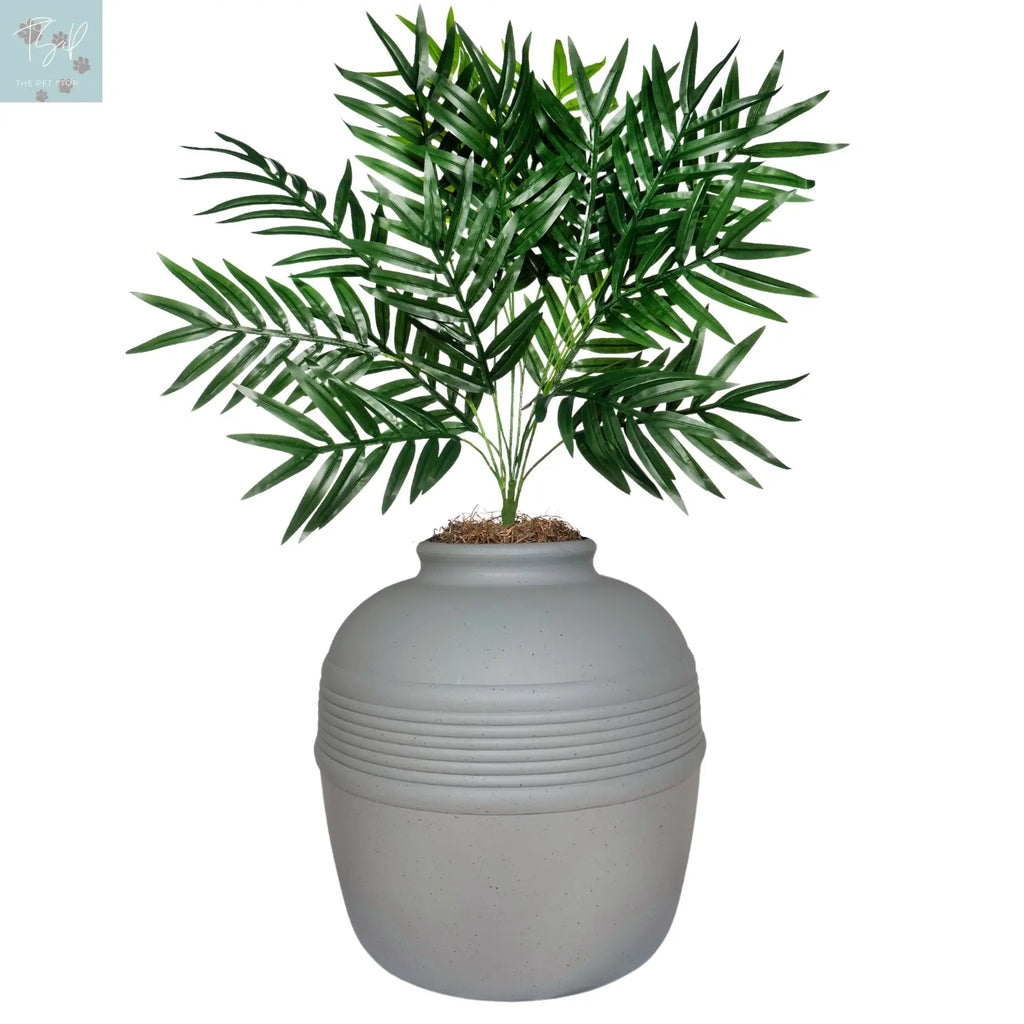 Discreet Litter Box Planter with Hooded Design and Artificial Plant for Pets Does not apply