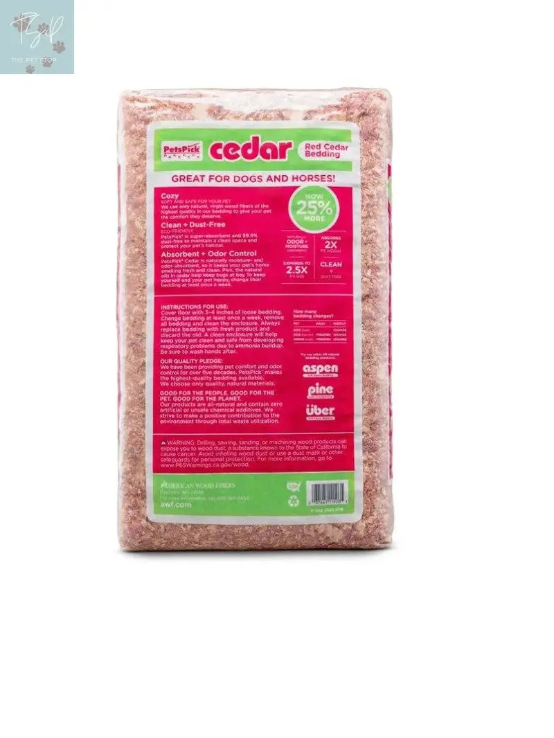 Pets Pick Red Cedar Bedding 24L Bag American Wood Fibers