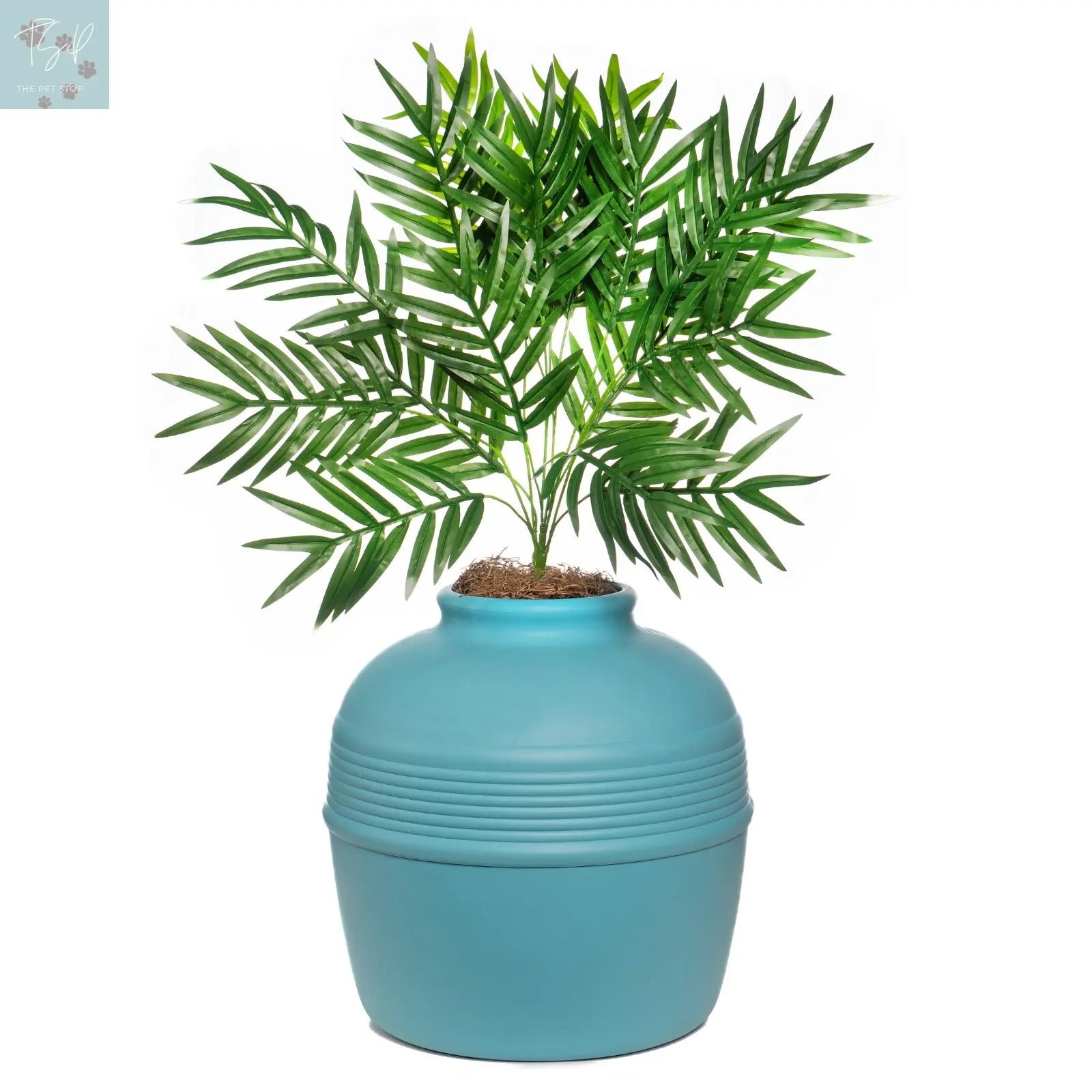 Discreet Litter Box Planter with Hooded Design and Artificial Plant for Pets Does not apply