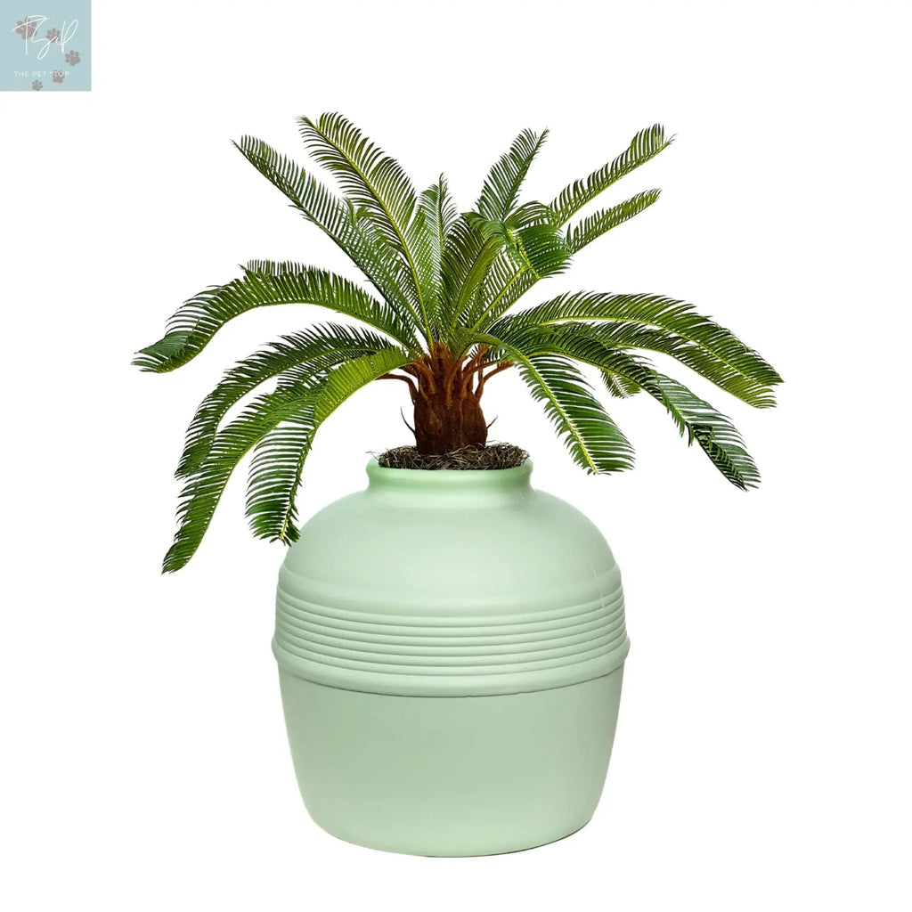 Discreet Litter Box Planter with Hooded Design and Artificial Plant for Pets Does not apply