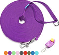 BAAPET 30-Foot Dog Training Leash with Clickers for Small, Medium, and Large Dogs or Cats - Purple Heima