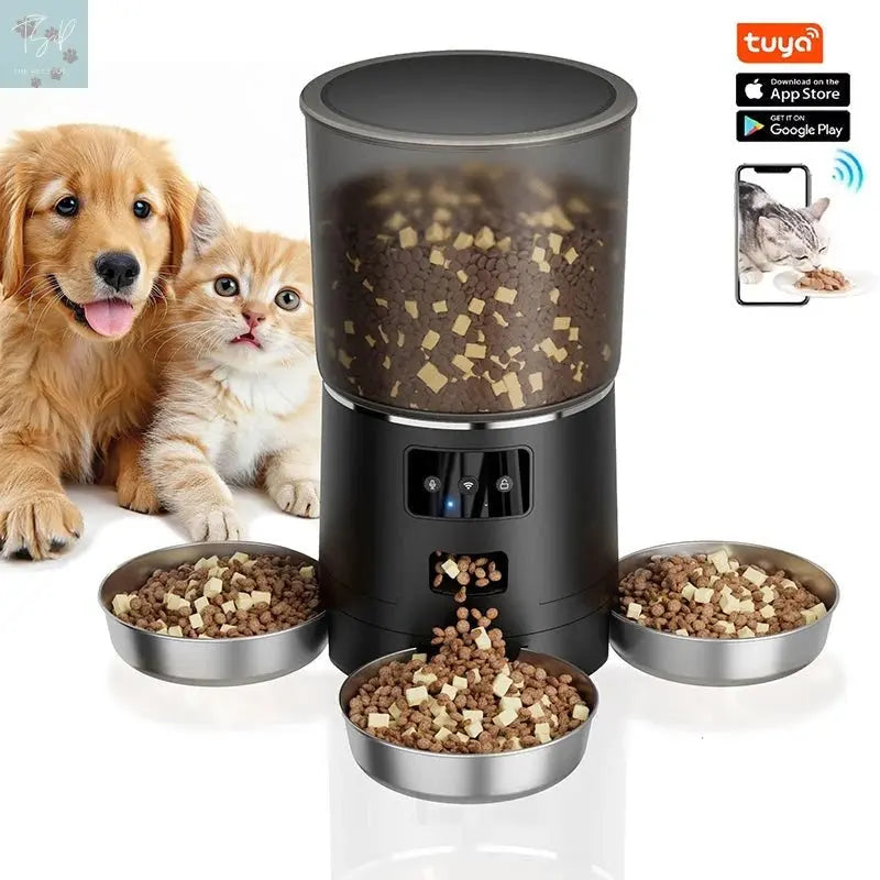 HEYBO Automatic Cat Feeder Smart App-Controlled Pet Feeder with 3 Bowls The Pet Stop
