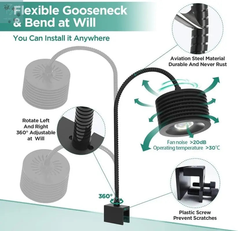 Lominie 6500K LED Aquarium Light for Planted Tanks with Remote Control and Gooseneck, Ideal for Freshwater Fish Tanks and Refugiums (A20 Freshwater) KOTO