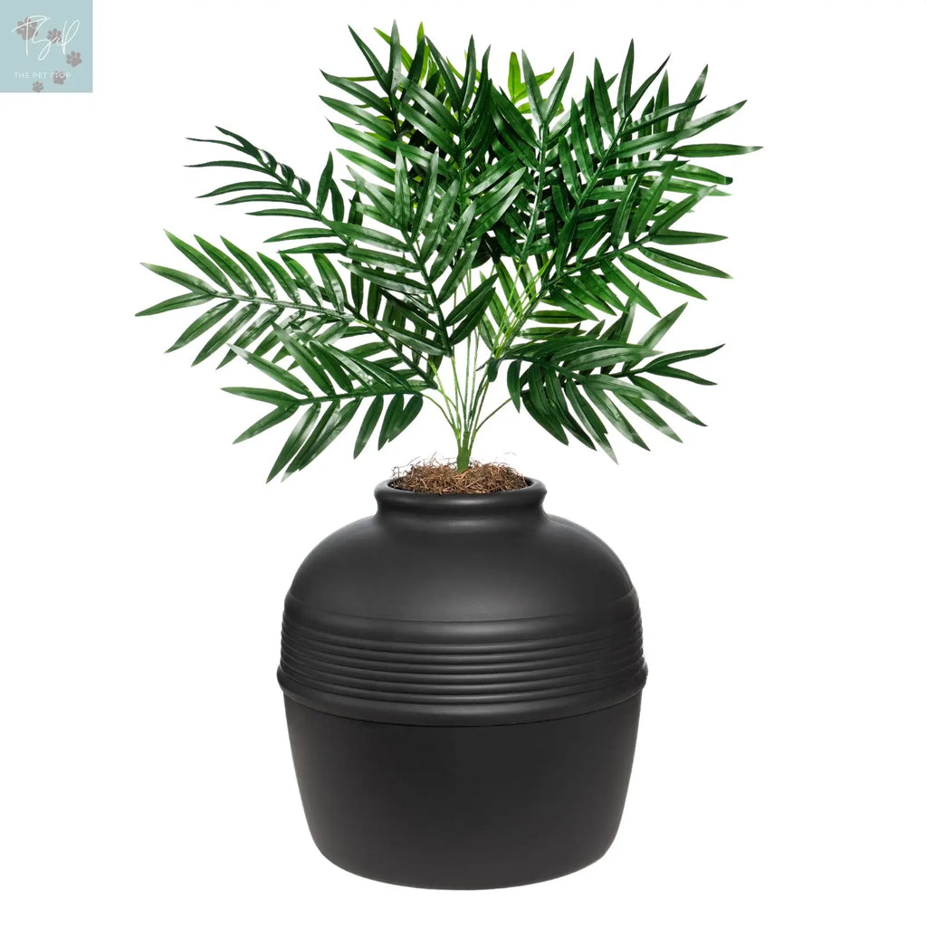 Discreet Litter Box Planter with Hooded Design and Artificial Plant for Pets Does not apply
