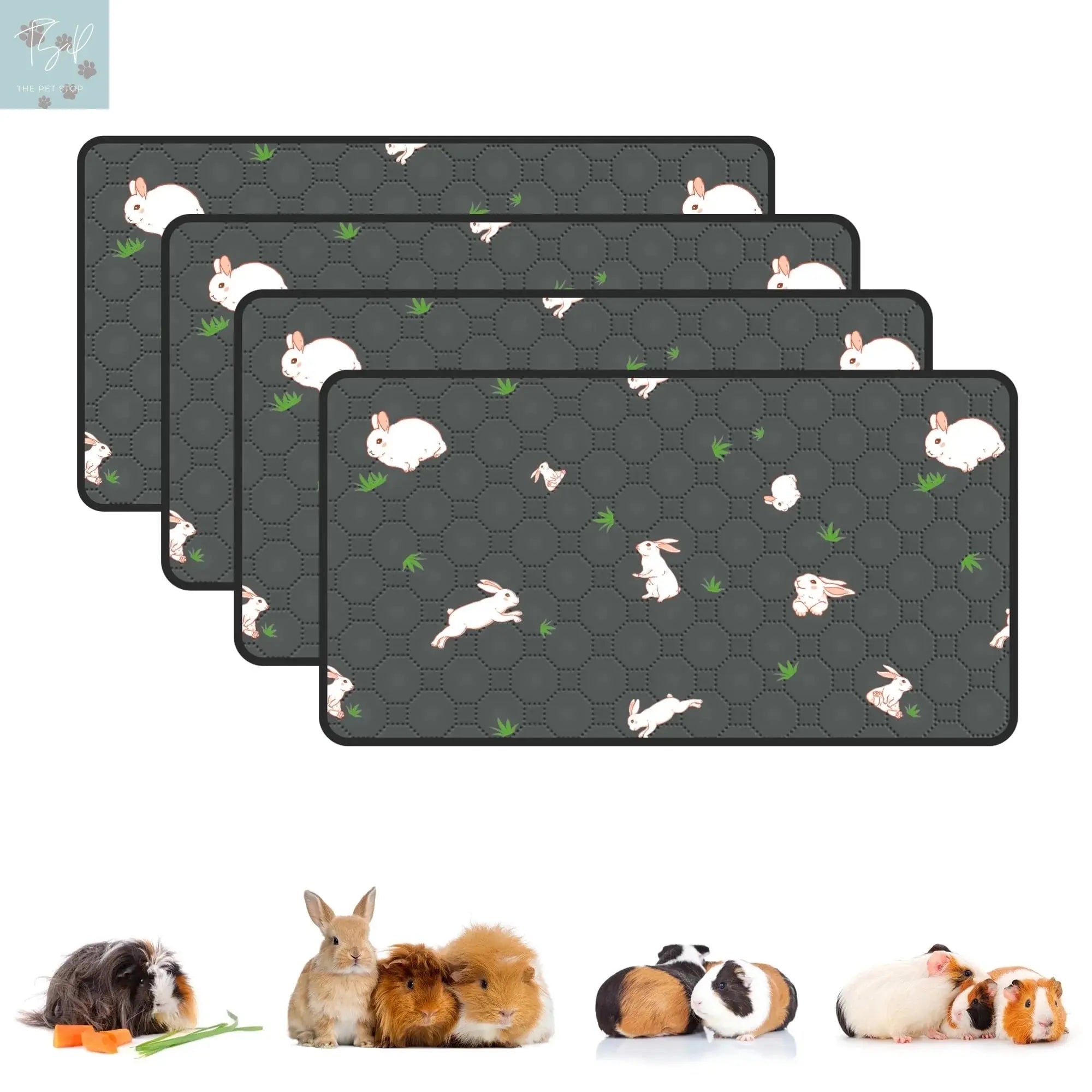 2 Pack Washable Guinea Pig Cage Liners for Midwest and C&C Cages, 24”X 36” Reusable Leakproof and Anti-Slip Guinea Pig Pee Pads, Fleece Liners for Hamster Rabbit Dream Wireless Inc