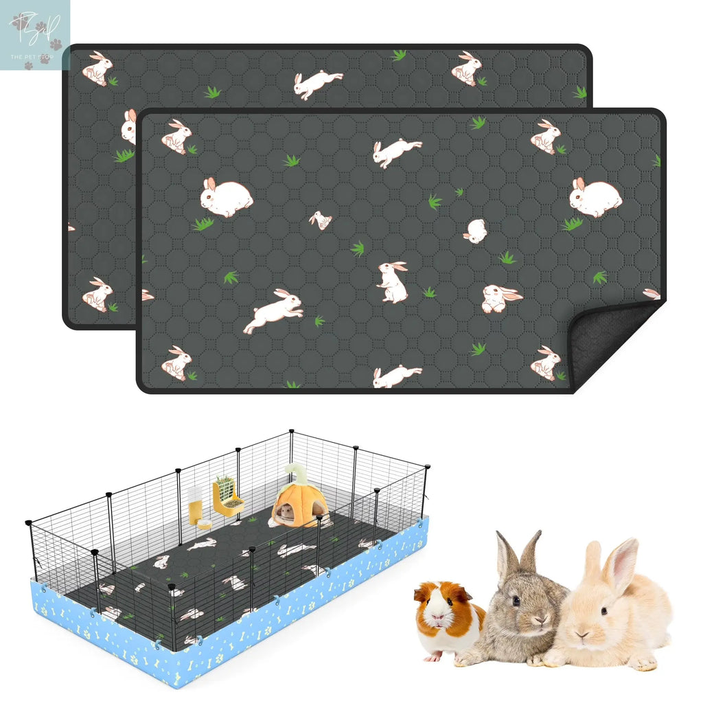Guinea Pig Cage Liners Washable (2 Pack) - 47X24 Inch Waterproof & Absorbent Pee Pads Dream Wireless Inc