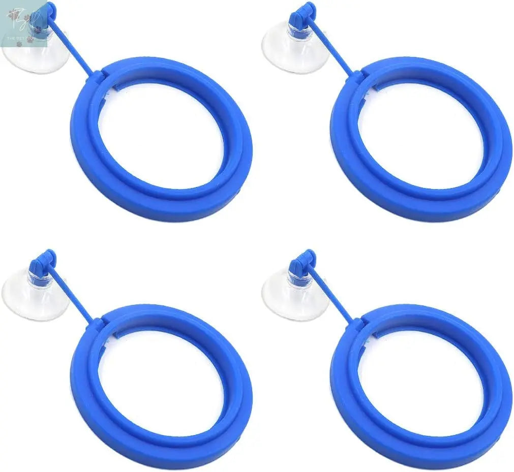 HONJIE Round Fish Feeding Ring - Eco-Friendly Suction Cup Floating Food Feeder for Aquariums (Set of 4) HONJIE