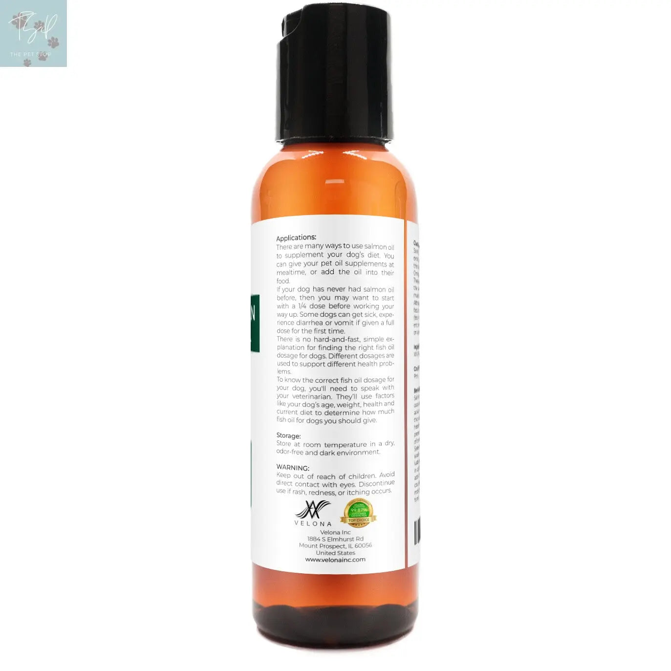 Velona Wild Alaskan Salmon Oil for Dogs and Cats - 2 Fl Oz and 1 Gallon Options, Rich in Omega-3 and EPA for Healthy Coat Does not apply