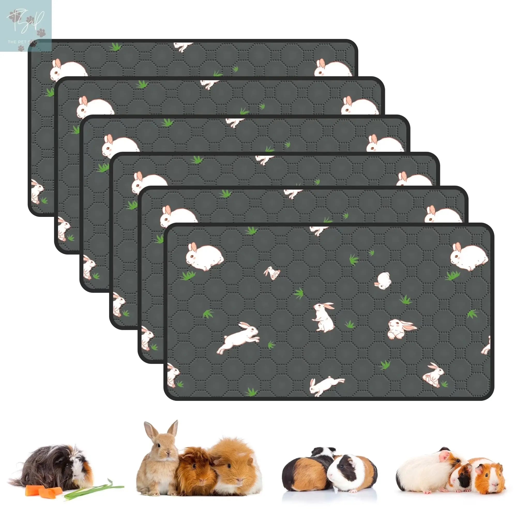 2 Pack Washable Guinea Pig Cage Liners for Midwest and C&C Cages, 24”X 36” Reusable Leakproof and Anti-Slip Guinea Pig Pee Pads, Fleece Liners for Hamster Rabbit Dream Wireless Inc