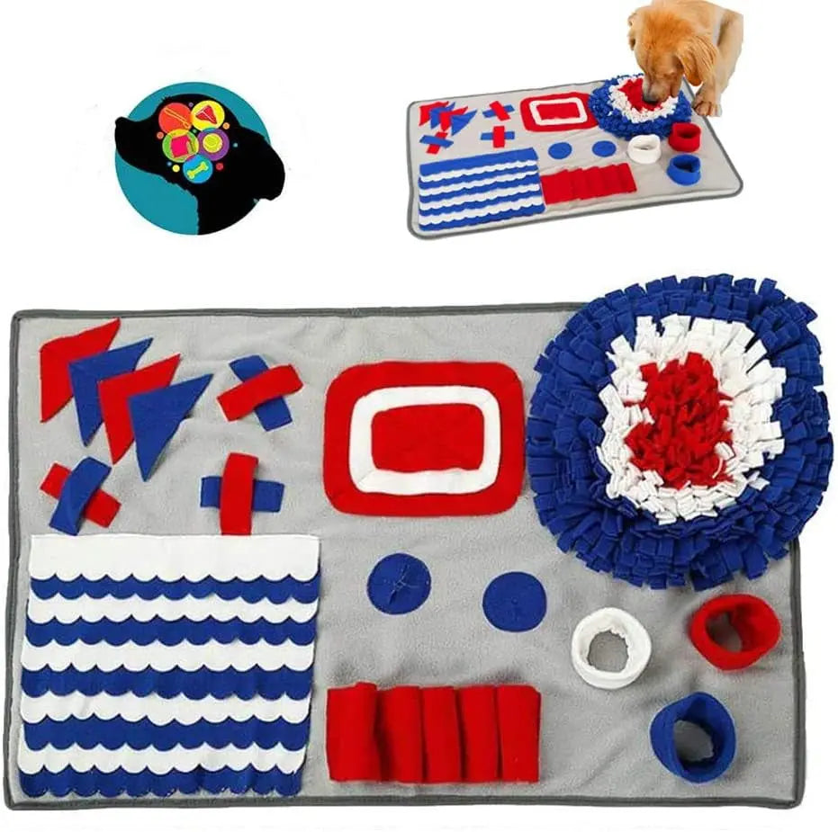 Brandname Miguo Interactive Pet Snuffle Mat for Dogs - Durable Slow Feeding Puzzle Toy, Encourages Natural Foraging Skills, Machine Washable (Grey Rectangle) Manufactuer