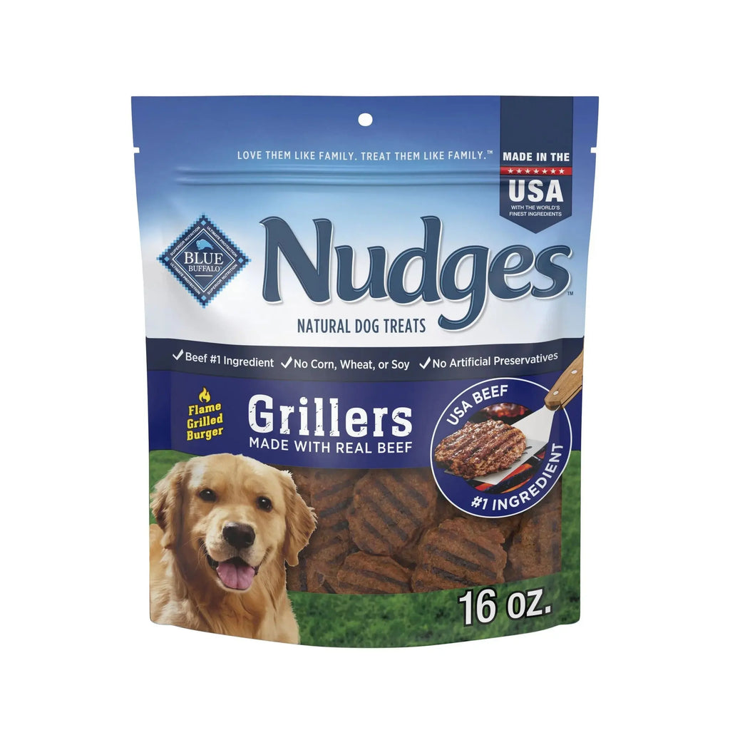 Blue Buffalo Nudges Grillers Natural Dog Treats with Real Beef - 16 oz of Pure Joy for Your Pup! Blue Buffalo