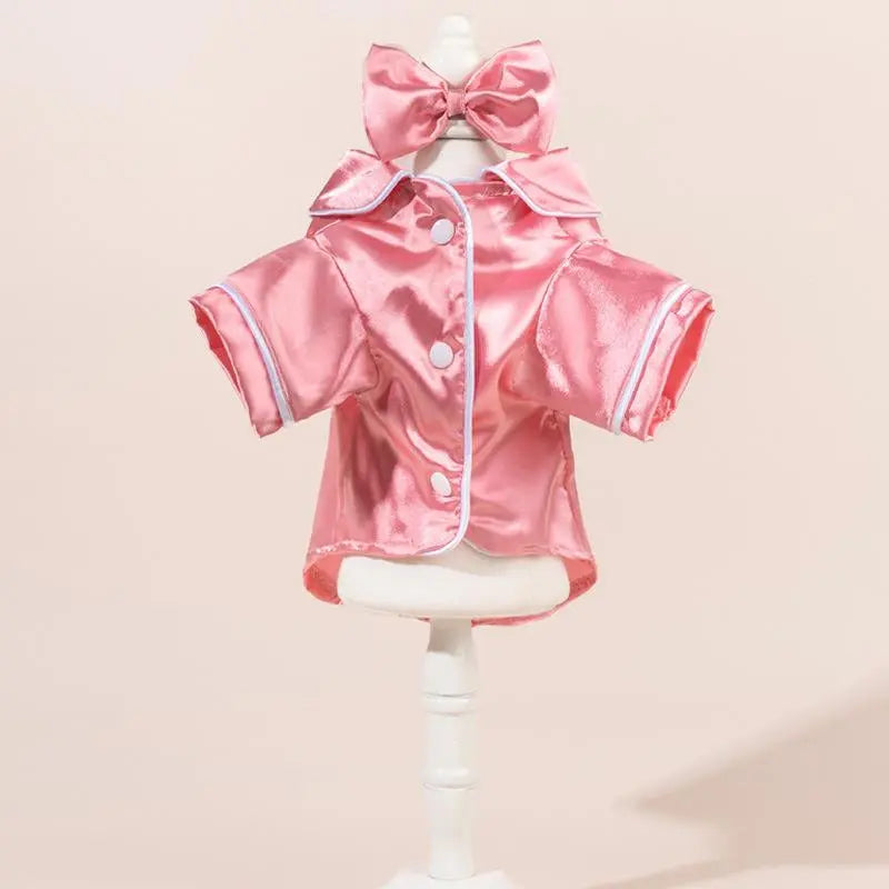 Luxury Simulated Silk Pajamas for Pets - Spring and Summer Apparel for Puppies and Cats, Ideal for Bichon, Pomeranian, and Poodle Breeds The Pet Stop