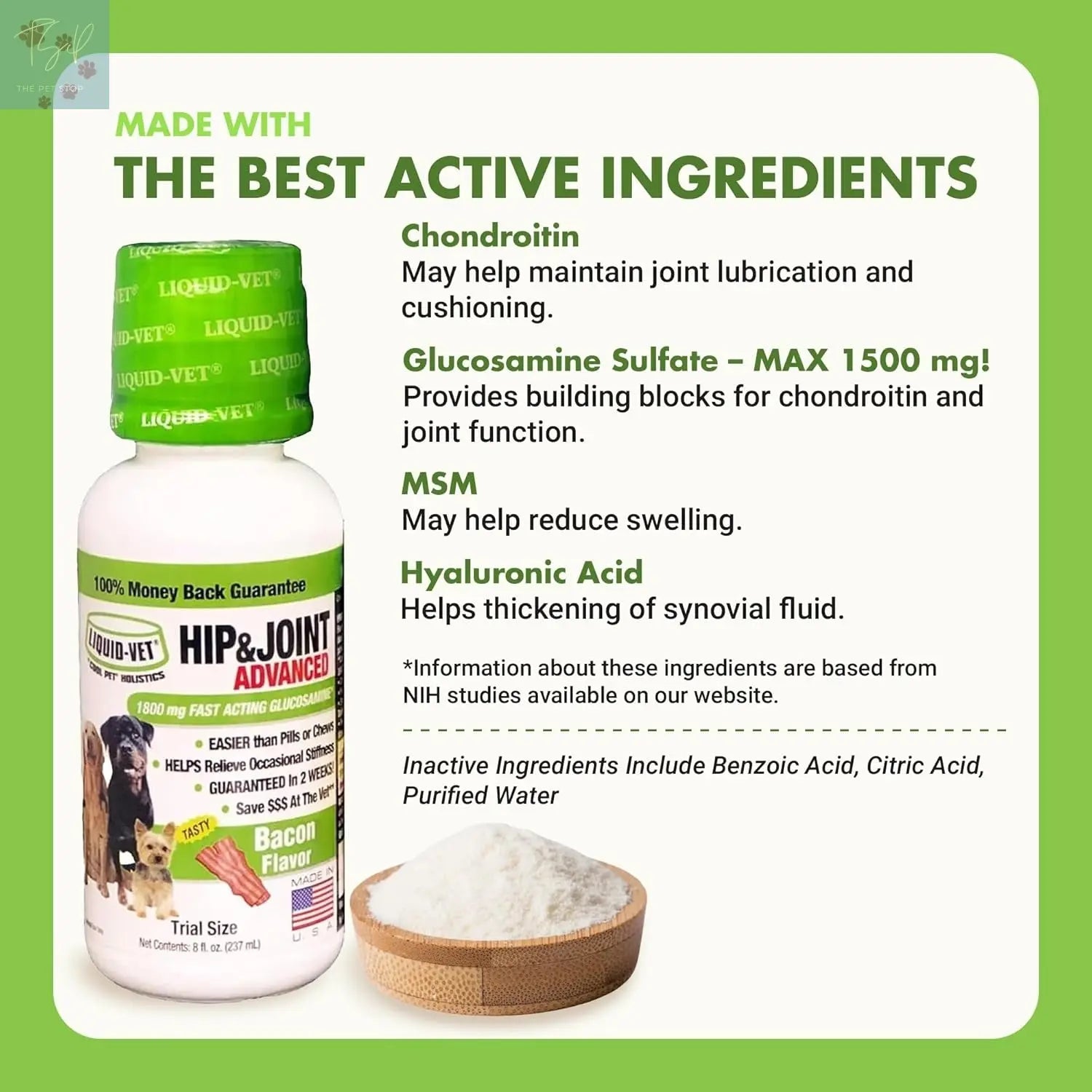 K9 Hip & Joint Advanced Formula - Bacon Flavor, 8 Oz Trial Size Animal Busines Concepts dba Cool PET Holistic