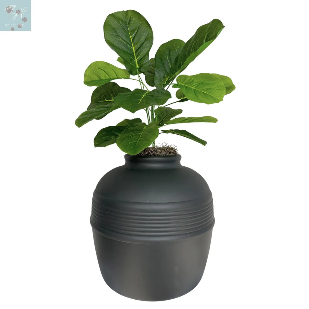 Discreet Litter Box Planter with Hooded Design and Artificial Plant for Pets Does not apply