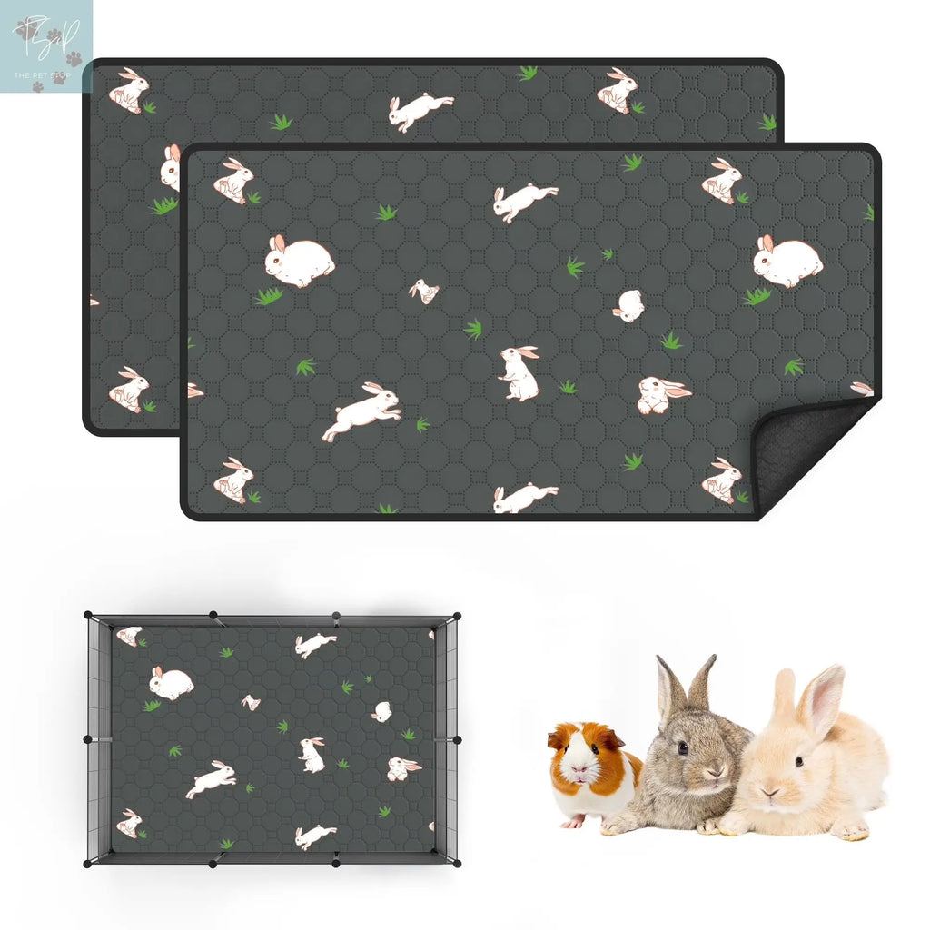 2 Pack Washable Guinea Pig Cage Liners for Midwest and C&C Cages, 24”X 36” Reusable Leakproof and Anti-Slip Guinea Pig Pee Pads, Fleece Liners for Hamster Rabbit Dream Wireless Inc