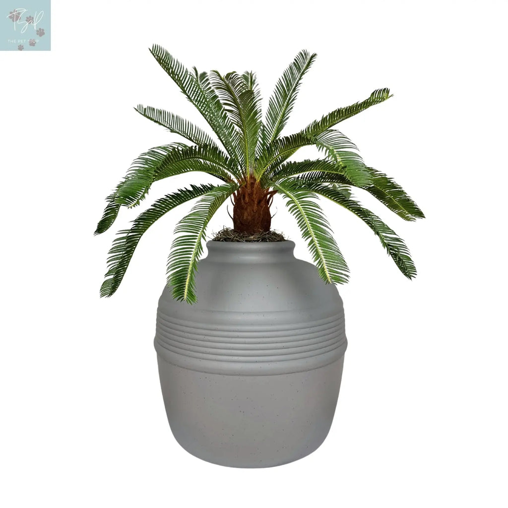 Discreet Litter Box Planter with Hooded Design and Artificial Plant for Pets Does not apply